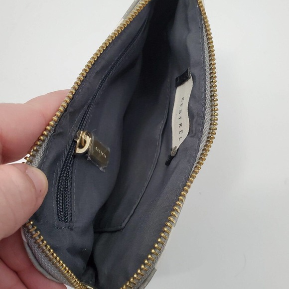 Anthropologie Kestrel Grey Penguin Pouch Makeup Bag Wallet Organizer - Picture 3 of 3